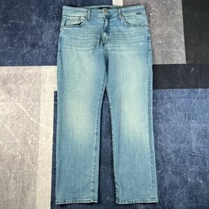 Mavi Matt Relaxed Straight Leg Jeans Mens Light Wash Blue Denim Stretch 34X30.5